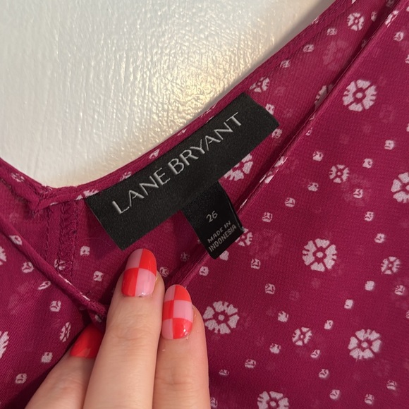 Lane Bryant 2 Tiered Sleeveless Patterned Blouse 🌻 - Picture 4 of 5